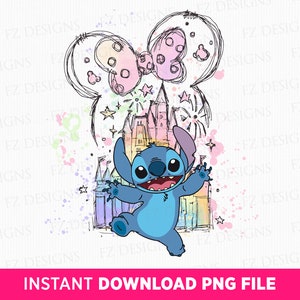 Watercolor Magical Kingdom Png, Mouse Ear Castle Png, Cute Character Clipart Png, Vacay Mode, Colorful Castle Png, Png File For Sublimation