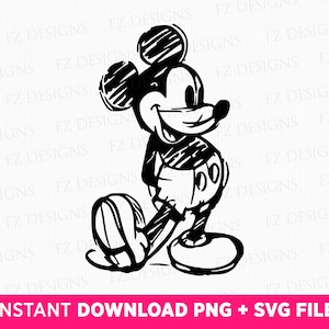 Retro muisschets, afdrukklaar silhouet (SVG, PNG)