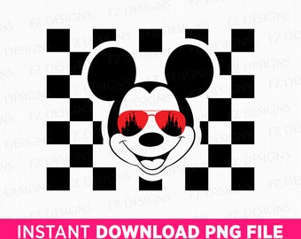 Checkered Mouse with Sunglasses SVG, Family Vacation Design (Digital Download)
