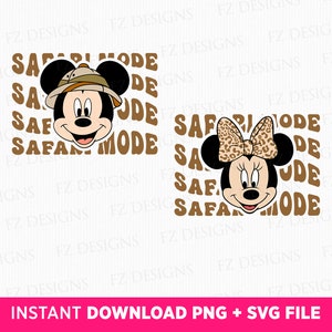 Safari Mode Svg, Safari Trip Svg, Mouse and Friend Svg, Family Vacation Svg, Couple Trip, Png Svg File For Print, Instant Download