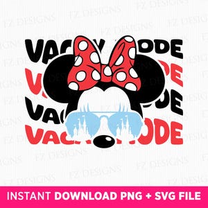 Miss Mouse with Sunglasses Svg, Vacay Mode Svg, Family Trip Svg, Family Vacation Svg, Magical Kingdom Svg, Png Svg Files, Instant Download