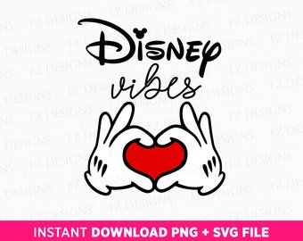 Family Vacation Svg, Family Trip Svg, Magical Kingdom Svg,  Magical Vibes Svg, Mouse Hands Heart Sign Svg, Png Svg Files For Print and Cut