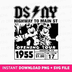 Mouse and Friends Music Concert Svg, Retro Concert 1955 Svg, Mouse Music Band Svg, Family Vacation Svg, Mouse Digital Poster, Png Svg File