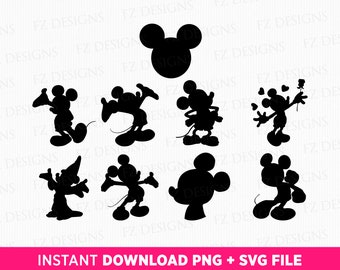 Bundel muis silhouet Svg, familievakantie Svg, Magical Kingdom Svg, muis Svg Cut-bestanden, Vacay Mode, Png Svg-bestanden om af te drukken