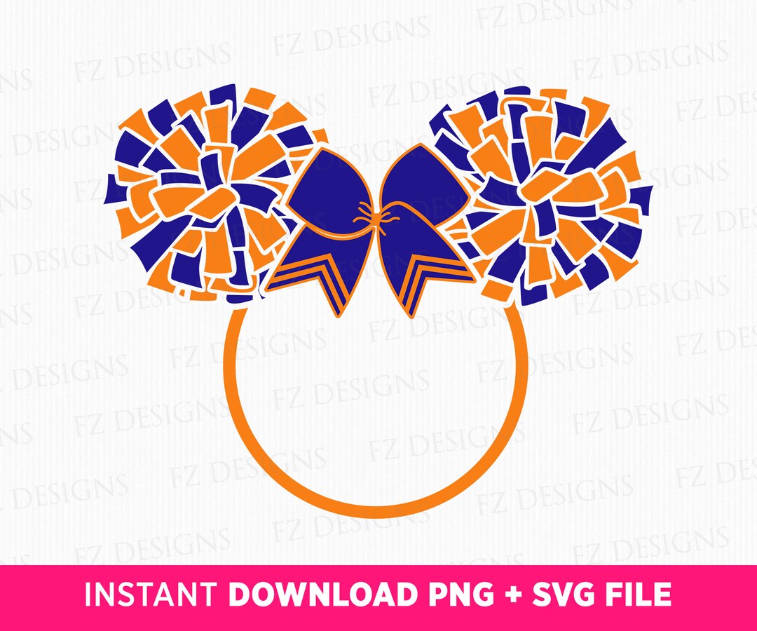 Mouse Head Cheerleader SVG, Pom Pom Design (SVG PNG Files) - Etsy