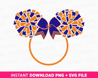 Mouse Head Cheerleader SVG, Pom Pom Design (SVG PNG Files)
