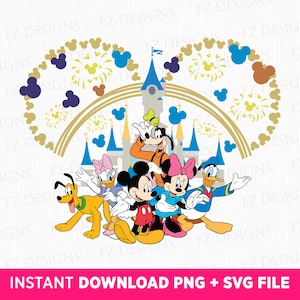Family Trip 2023 Svg, Mouse and Friends Trip Svg, Family Trip Svg, Magical Kingdom Svg, Balloons and Kingdom Svg, Png File For Sublimation