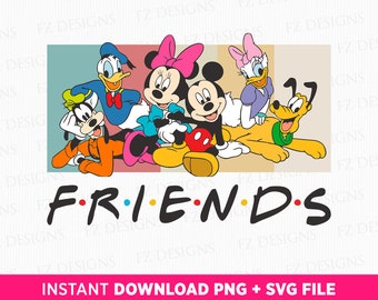 Retro Maus und Freunde SVG, Familienurlaub Design (PNG-Datei)