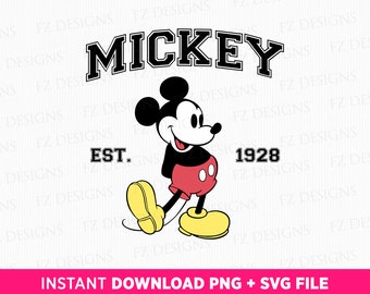 Retro Mouse Est 1928 SVG, Family Vacation PNG (Digital Download)