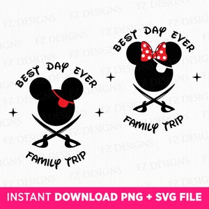 Bundle Pirates Mouse Svg, Best Day Ever Svg, Family Trip Svg, Family Vacation Svg, Magical Kingdom, Vacay Mode, Svg Png Files For Print