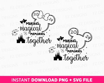 Criando Memórias Mágicas Juntos Svg, Pacote de Viagem em Família 2024 Svg, Férias em Família Svg, Viagem de Casal Svg, Magical Kingdom Svg, Modo Vacay
