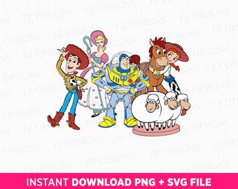 Toy Story Friends SVG, clipart vacances en famille (téléchargement instantané)