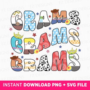 Toy Friends Grams Svg, Family Trip Svg, Wavy Grams Letter Svg, Family Vacation Svg, Modo Vacay, Arquivos Png Svg, Download instantâneo