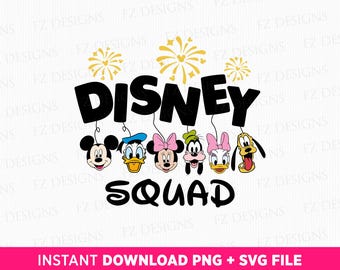 Family Squad Svg, Mouse and Friends Face Svg, 2026 Family Vacation Svg, Magical Kingdom Trip Svg, Digital Svg Png File