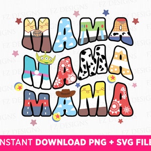 Toy Friends Mama Svg, Cowgirl Mom Svg, Mama Birthday Svg, Gift For Mom, Curved Mama Svg, Family Vacation, Png File For Sublimation