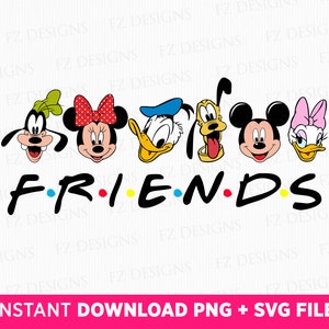 Mouse and Friends Svg, Best Friends Svg, Friends On The Line Svg, Clipart Friends Svg, PNG Files For Sublimation, Instant Download