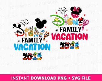 Family Vacation 2025 SVG, Mouse Friends Trip, Vacay Mode (PNG, SVG)