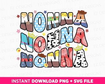 Toy Friends Nonna SVG, Grandma Birthday, Mothers Day (SVG PNG File)