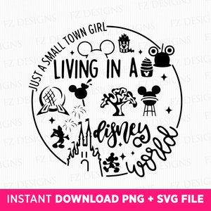 Small Town Girl Mouse World SVG: Kryssningsparksresa, Familjesemester (Digital nedladdning)