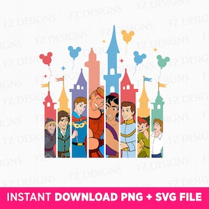 Magical Kingdom Svg, Prince Squad Svg, 2024 Family Trip Svg, Family Vacation Svg, Mouse Ear Balloons Svg, Png Svg Files For Sublimation