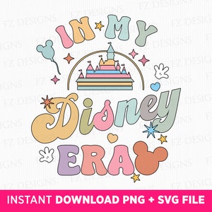 Archivo SVG de Reino Mágico, Orejas de Ratón Retro, Viaje Familiar (Descarga Instantánea)