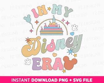 In My Magica Era Svg, Family Trip Svg, Magical Kingdom Svg, Vacay Mode Svg, Retro Mouse Ear Svg, Png Svg Files For Print, Instant Download