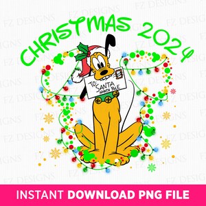Christmas 2024 Png, Christmas Happy Dog Png, Christmas Mouse Ear and Lights Png, Holiday Season Png, Xmas Png, Png File For Sublimation