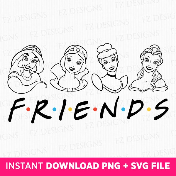 Princess Friends Svg, Family Vacation Svg, Princess Squad Svg, Family Trip 2023 Svg, Friendship Svg, Besties Princess Svg, SVG Cut File