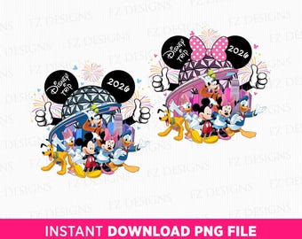 Mouse and Friends Epcot World Tour PNG, Family Vacation, Sublimation Design (Instant Download)