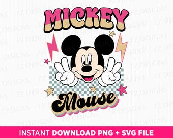 Retro Mouse Family Trip SVG, Checkered Vacation Design (Instant Download)