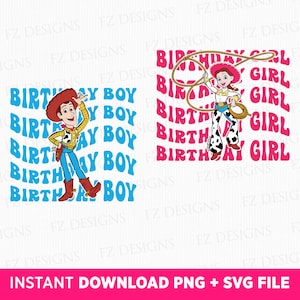 Toy Friends Birthday Svg, Birthday Boy Svg, Birthay Girl Svg, Family Birthday Svg, Cowboy and Cowgirl Svg, Png Svg Files, Instant Download