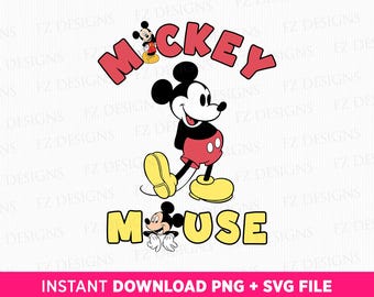 Retro Mouse Cartoon SVG, Family Vacation Design (Instant Download)
