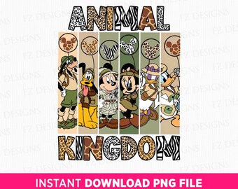 Animal Kingdom Mouse and Friends PNG, Family Safari Trip Design (Digital File)