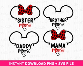 Family Vacation Mouse SVG Bundle, Magical Kingdom Trip (PNG SVG Files)