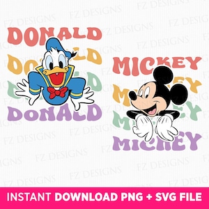 Muis en eend Svg, grappige stripfiguren Svg, familievakantie Svg, familie-uitstapje Svg, Vacay Mode, Png Svg-bestand om af te drukken, Instant Download