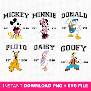 Mouse and Friends Svg, Retro Friends Svg, Family Trip Svg, Happy Mouse and Friends Svg, Magical Kingdom, Vacay Mode, Png Svg Files For Print