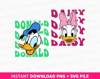 Duck and Miss Duck SVG, Retro Family Trip Design (Instant Download)
