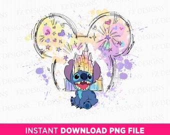 Watercolor Character Kingdom PNG, Mouse Ear Castle (PNG File)