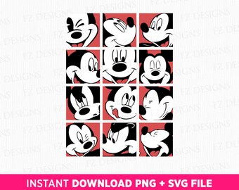 Mouse Face Collage SVG, Family Trip Design (PNG SVG)