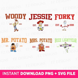 Bundle Toy Friends Svg, Family Vacation Svg, Family Trip Svg, Cute Characters Svg, Vacay Mode, Png Svg Files For Print, Instant Download