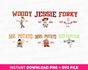 Toy Story SVG Bundle, Family Vacation Trip, PNG, Cute Characters (Digital Download)