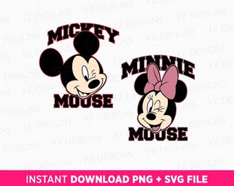Winking Mouse Couple SVG PNG, Family Vacation Design, Magical Kingdom Trip, Digital File