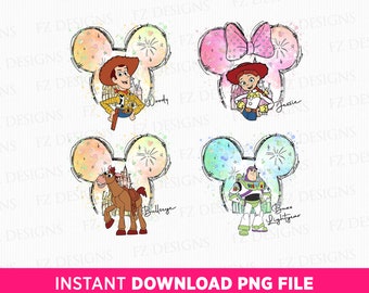 Toy Friends Png, Mouse Ear and Magical Kingdom Png, Family Vacation Png, Family Trip Png, Cute Characters Png, Png File For Sublimation
