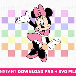 Checkered Miss Mouse Svg, Retro Miss Mouse Svg, Family Vacation Svg, Family Trip 2023 Svg, Magical Kingdom Svg, Png File For Sublimation