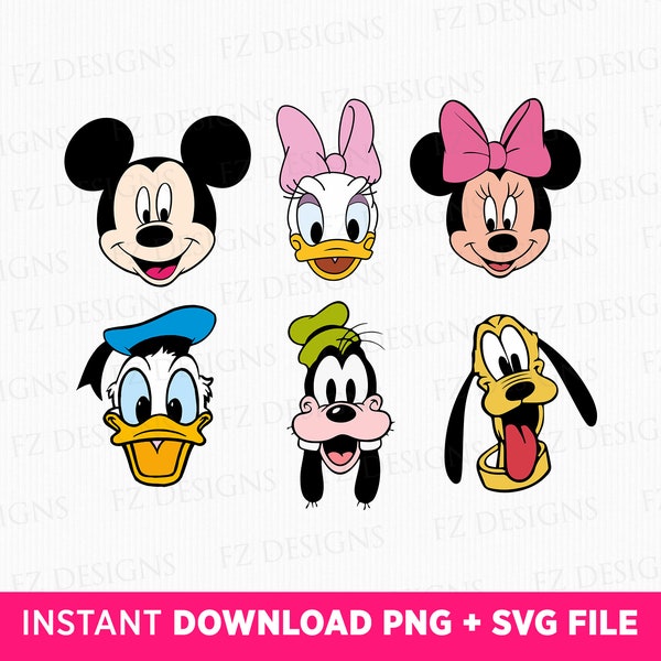 Mouse and Friends Svg, Family Trip Svg, Best Friends Together Svg, Vacay Mode 2024, Cute Characters Faces Svg, Png Svg Files For Print