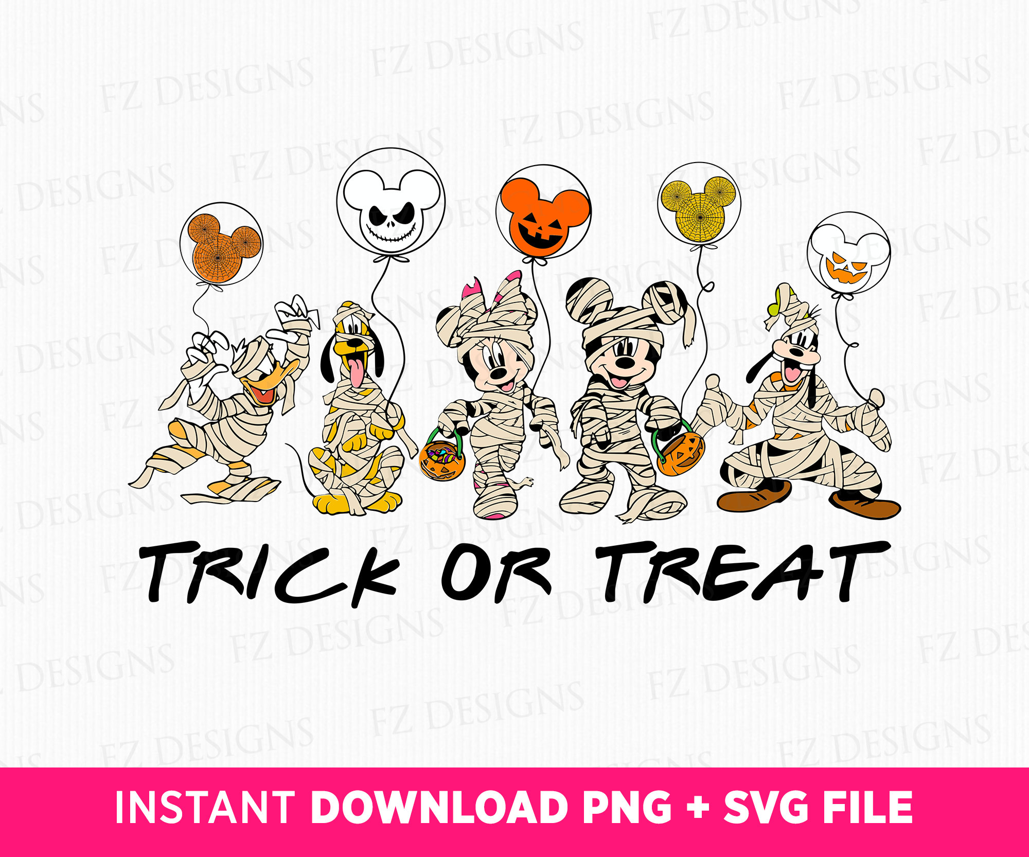 Mouse Trick or Treat Svg, Happy Halloween Svg, Mummy Mouse