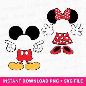 Mouse Body Svg, Couple Mouse Head Svg, Mouse Gloves Svg, Family Vacation Svg, Family Trip Svg, Png Svg Files For Print, Instant Download