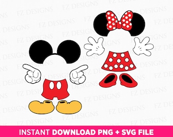 Mouse Body and Head SVG, Family Vacation Trip, PNG (Instant Download)