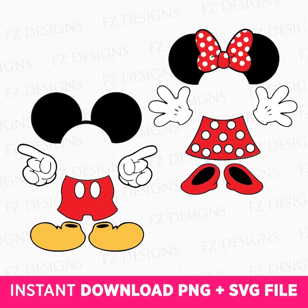 Mickey Mouse Body Parts Downloads - Etsy