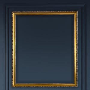 Großer eleganter Vintage verzierter hölzerner Goldrahmen.